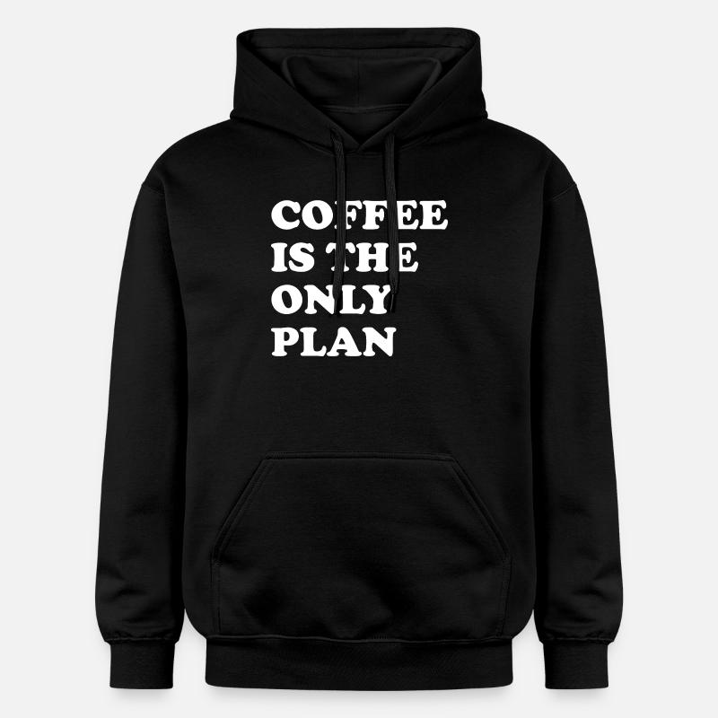 Kaffe er den eneste plan - Gildan Softstyle® Midweight unisex-hoodie - sort