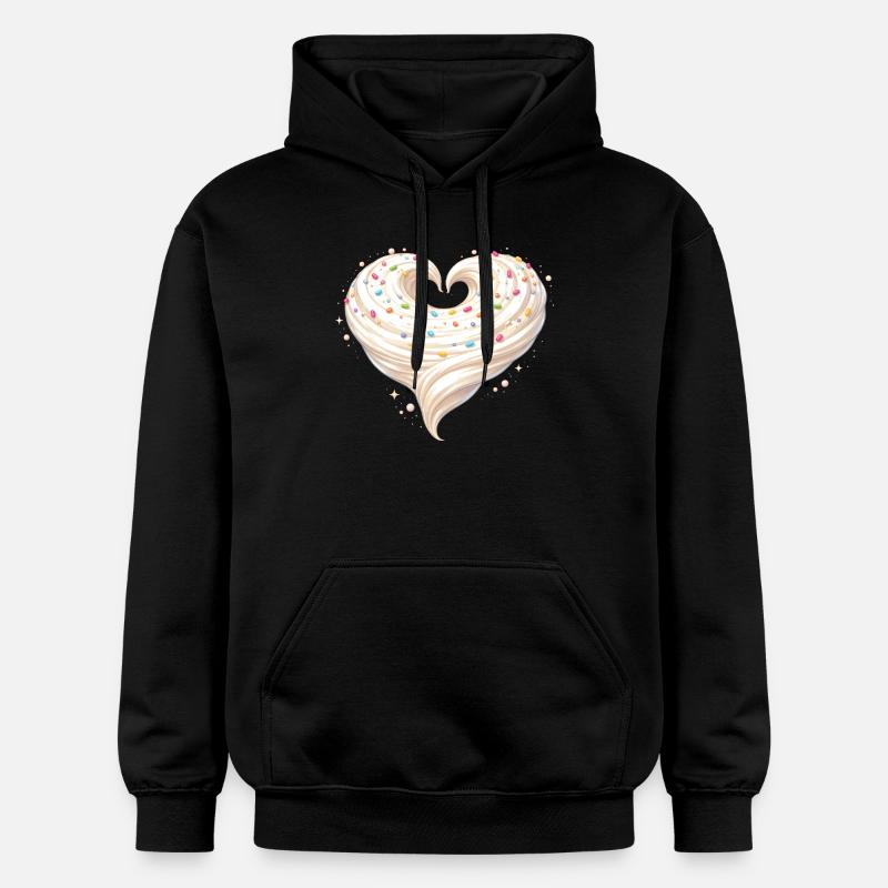 Cream Heart Bak-söt design - Gildan luvtröja unisex Softstyle® Midweight - svart