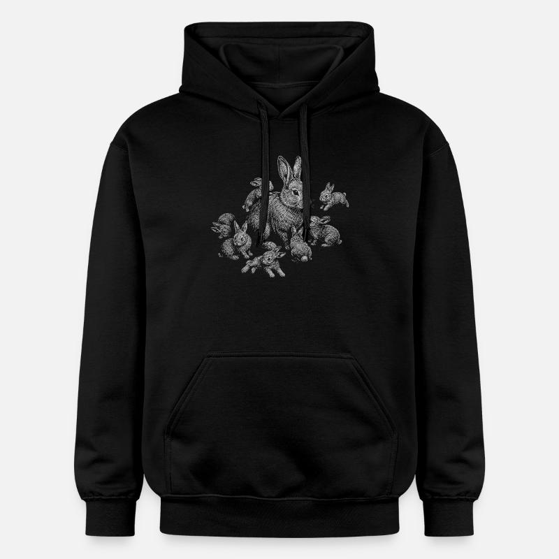Rabbit - Gildan Unisex Softstyle® Midweight Hoodie - black