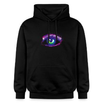 eye - Gildan Unisex Softstyle® Midweight Hoodie - black - Front - Marisol (170cm) & Nik (191cm)