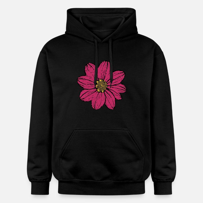 fleur, fleur, rouge, rose, violet - Sweat à capuche Softstyle® Gildan Unisexe - noir