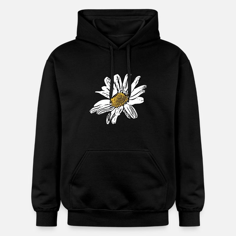 Cadeau de fleurs blanches - Sweat à capuche Softstyle® Gildan Unisexe - noir