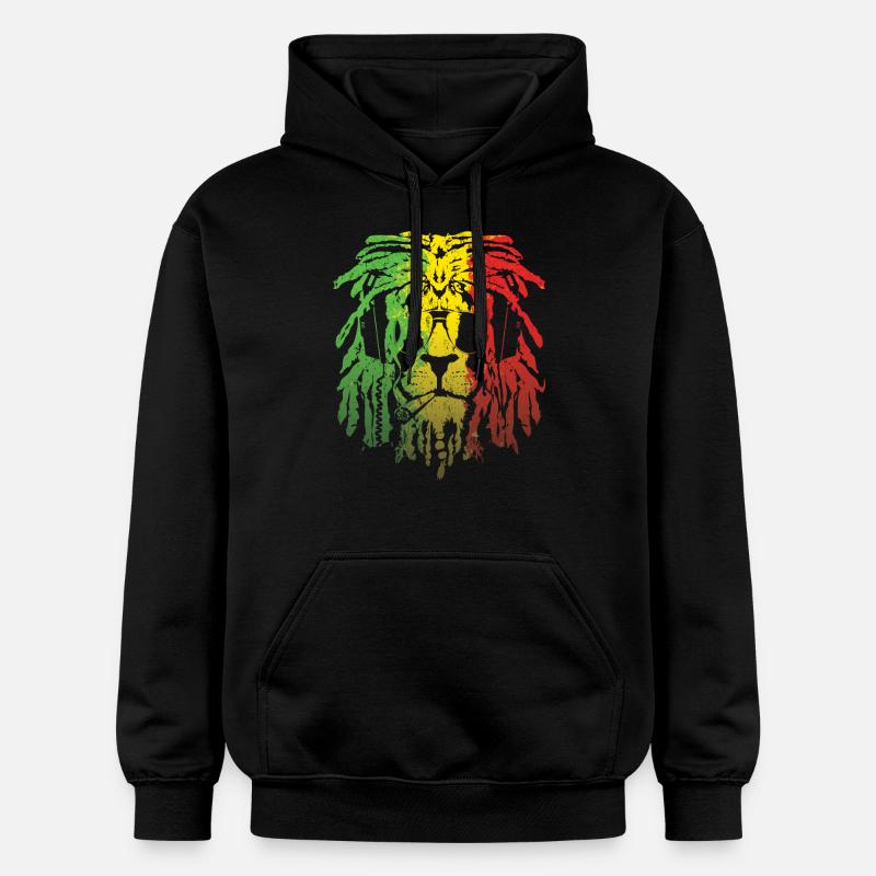 Lion Rasta - Sweat à capuche Softstyle® Gildan Unisexe - noir