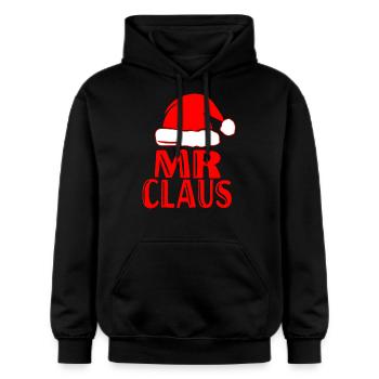 Mr Santa Claus Weihnachten Partnerlook Christmas - Gildan Unisex Softstyle® Midweight Hoodie - Schwarz - Vorne - Marisol (170cm) & Nik (191cm)