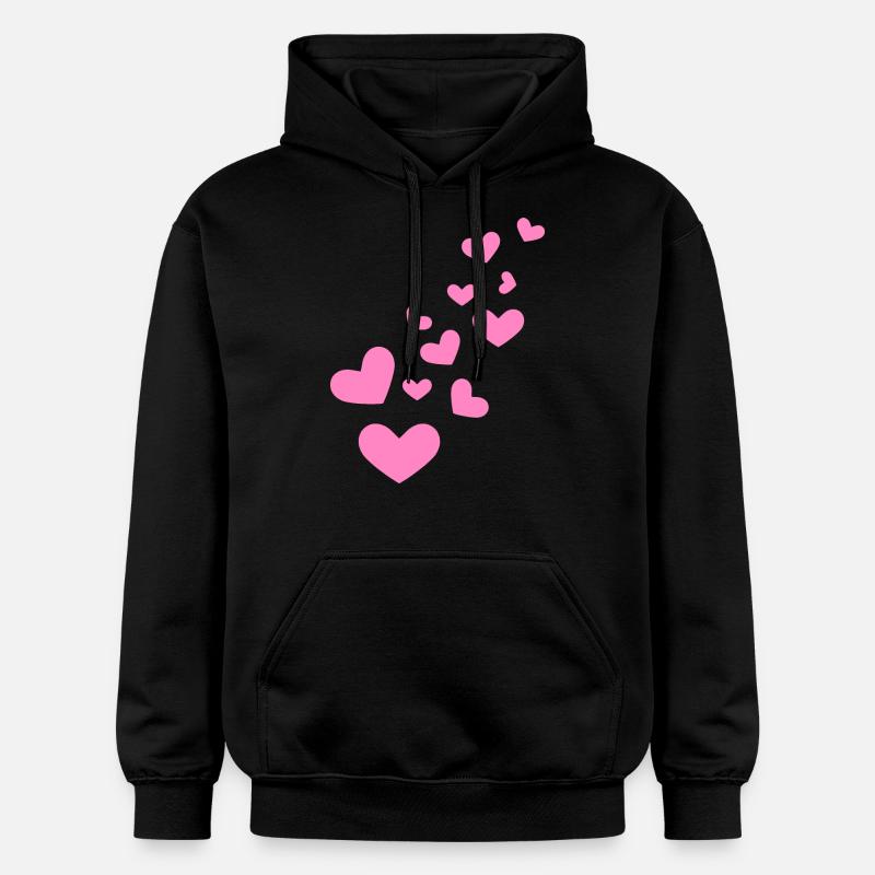 Hearts heart pattern gift - Gildan Unisex Softstyle® Midweight Hoodie - black