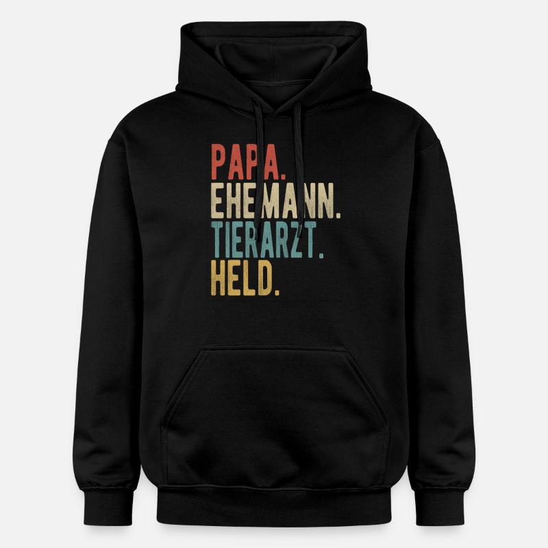 Tierarzt Papa Ehemann Held - Gildan Unisex Softstyle® Midweight Hoodie - Schwarz
