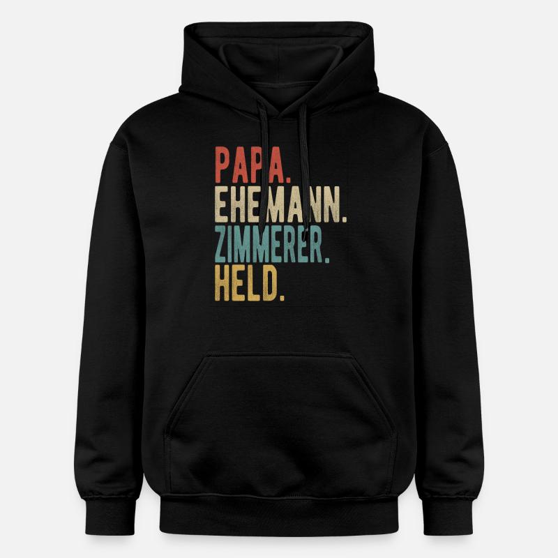 Zimmerer Papa Ehemann Held - Gildan Unisex Softstyle® Midweight Hoodie - Schwarz