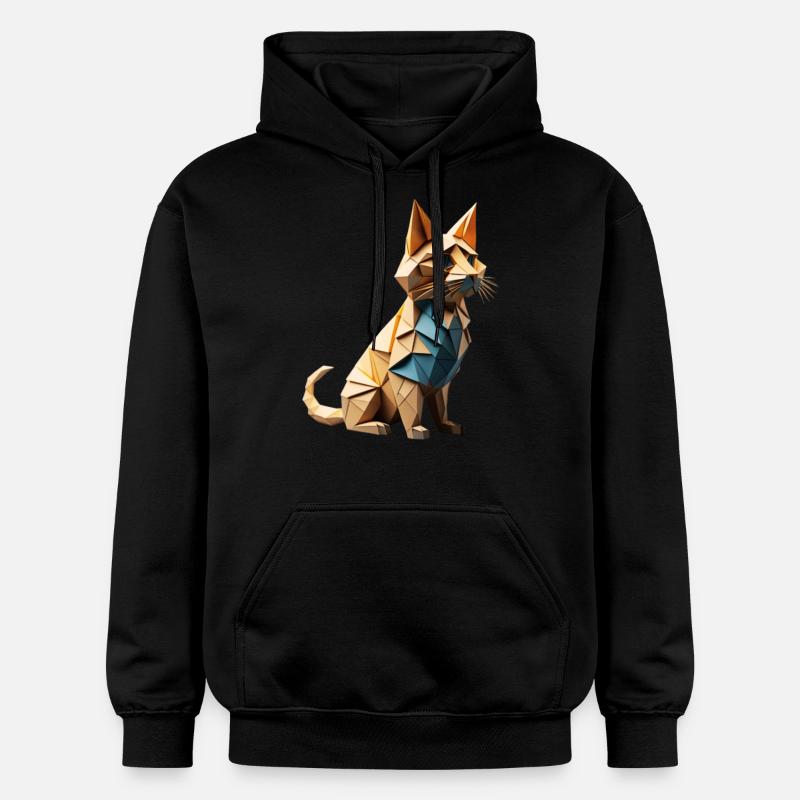chat origami 2 - Sweat à capuche Softstyle® Gildan Unisexe - noir