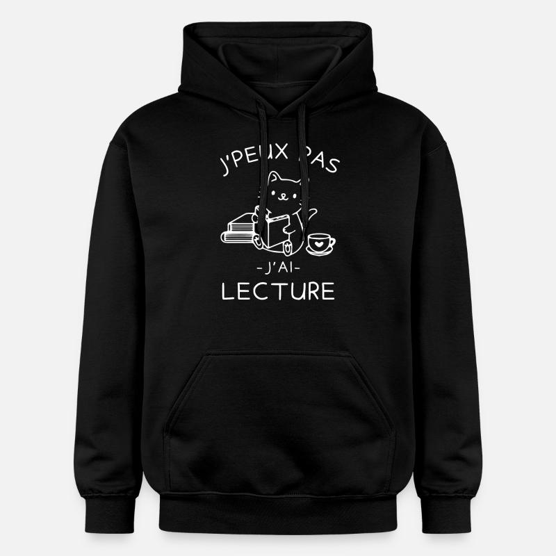 CHAT MIGNON LECTURE CAFE - Sweat à capuche Softstyle® Gildan Unisexe - noir