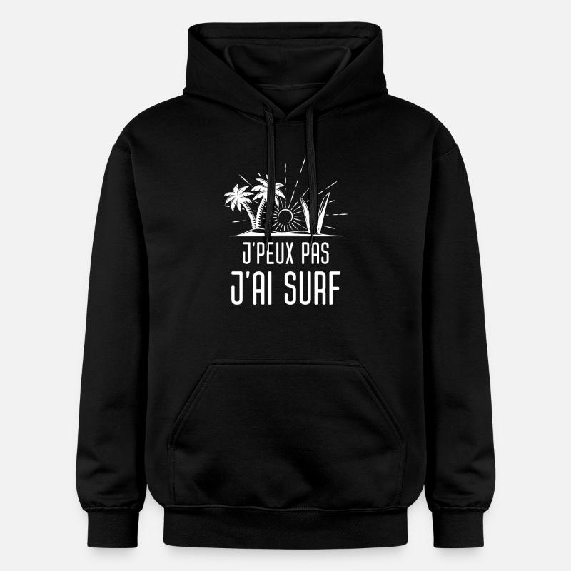 Surfeur surfeuse surf - Sweat à capuche Softstyle® Gildan Unisexe - noir