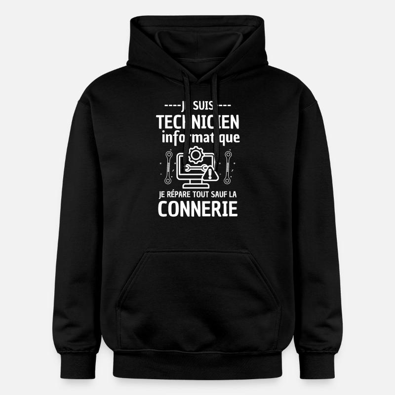 Technicien informatique - Sweat à capuche Softstyle® Gildan Unisexe - noir