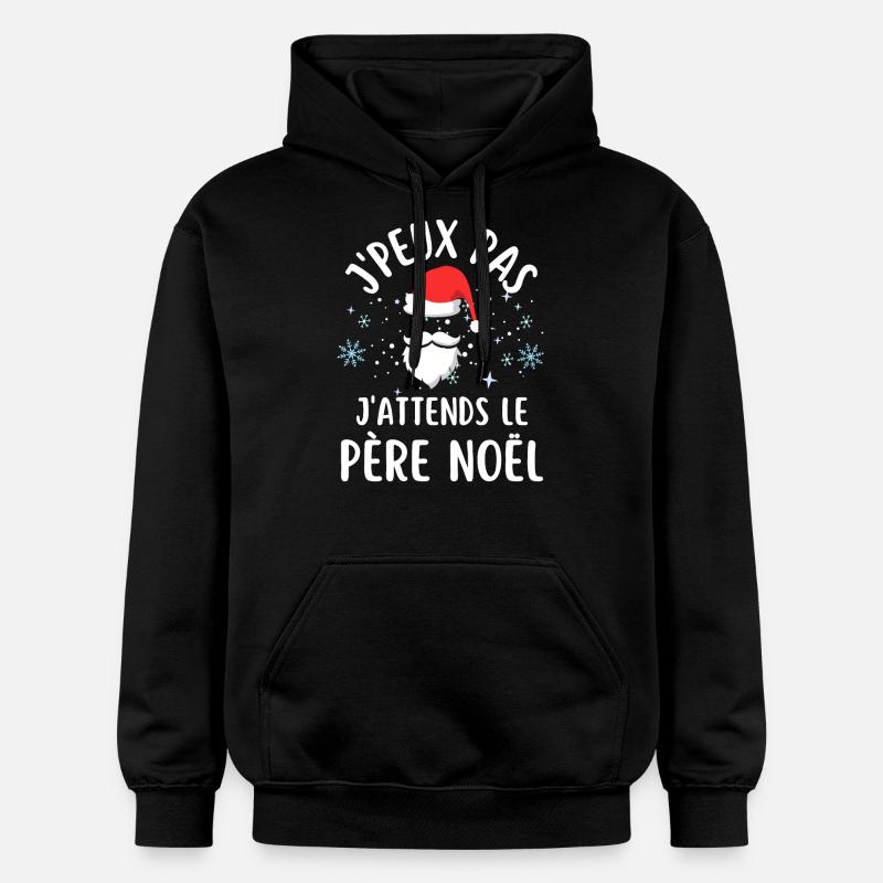 J attends le père Noël - Sweat à capuche Softstyle® Gildan Unisexe - noir