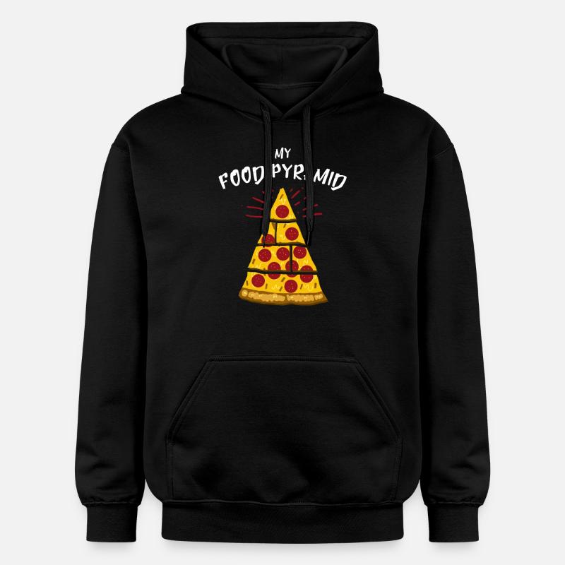 Ernährungspyramide Pizza Geschenk - Gildan Unisex Softstyle® Midweight Hoodie - Schwarz