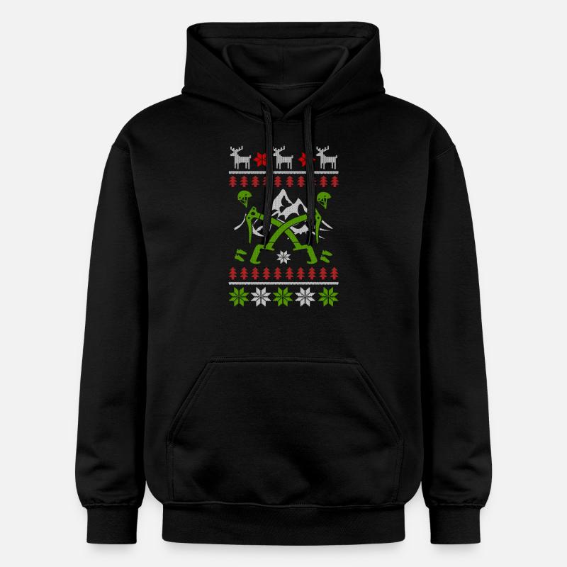 Escalade Bouldering laid de Noël - Sweat à capuche Softstyle® Gildan Unisexe - noir