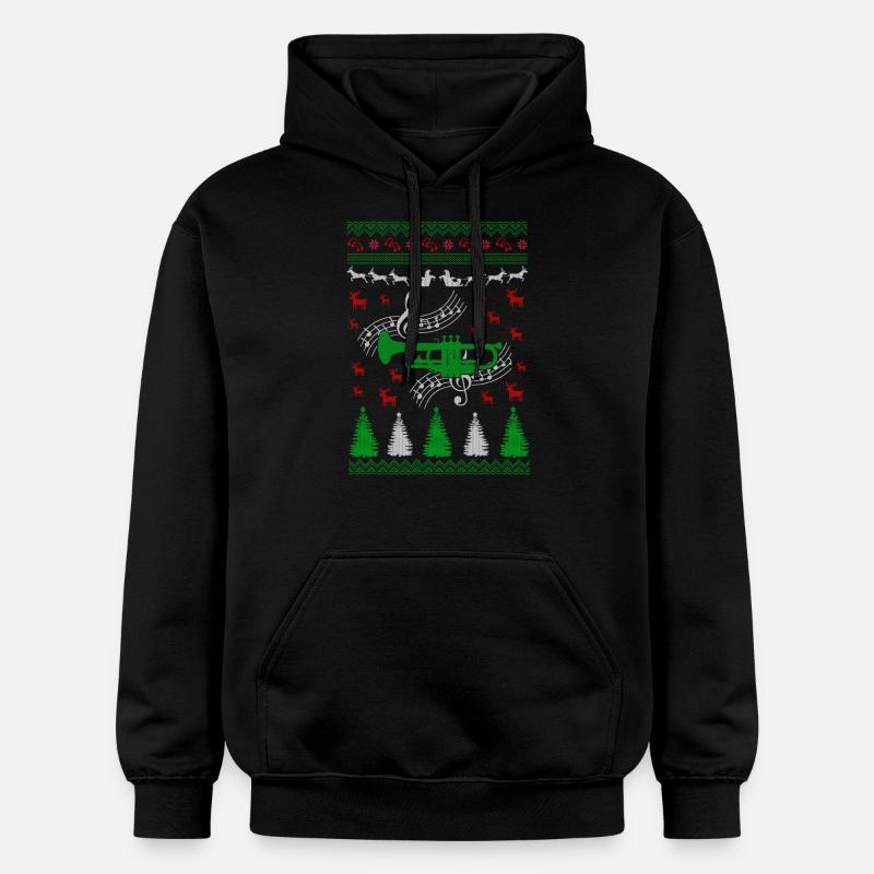 Trompette laid de Noël Jumper - Sweat à capuche Softstyle® Gildan Unisexe - noir