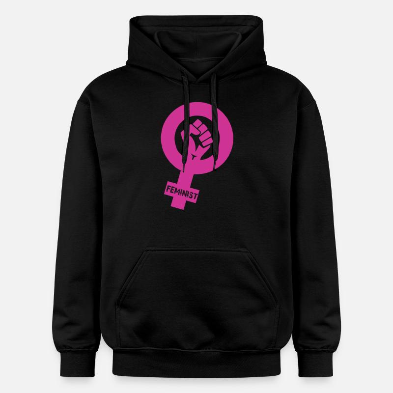 Féministe comme un cadeau - Sweat à capuche Softstyle® Gildan Unisexe - noir