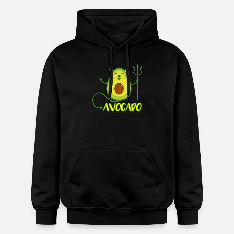 Chat avocat cadeau végétalien - Sweat à capuche Softstyle® Gildan Unisexe - noir