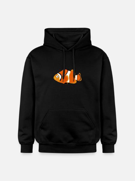 Cute Funny Cute Fish Comic Drawing T-Shirt - Gildan Unisex Softstyle® Midweight Hoodie - black