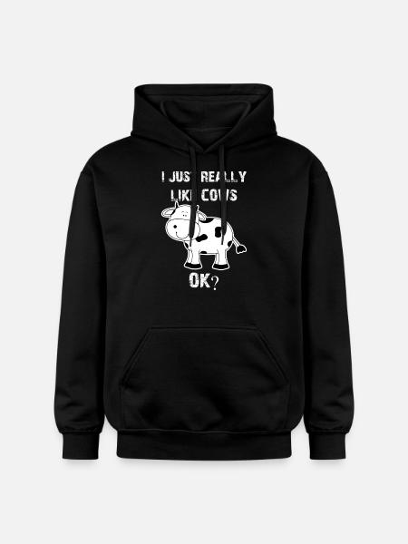 Cow, køer, kvæg, ko Funny Farmer - Gildan Softstyle® Midweight unisex-hoodie - sort