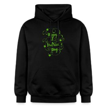 Happy St. Patricks Day T Shirt Vintage Geschenk - Gildan Unisex Softstyle® Midweight Hoodie - Schwarz - Vorne - Marisol (170cm) & Nik (191cm)