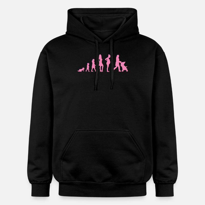 Evolution - Frau - Lustig - Geschenk - Kind - Gildan Unisex Softstyle® Midweight Hoodie - Schwarz
