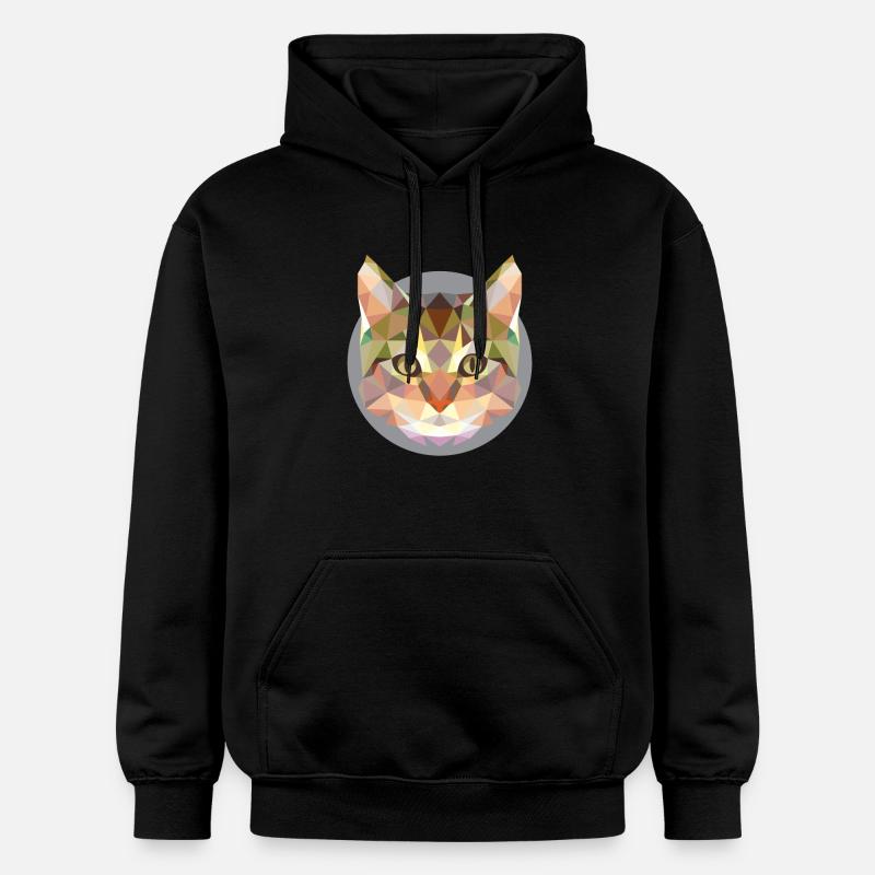 Chat, tête de chat moderne - Sweat à capuche Softstyle® Gildan Unisexe - noir
