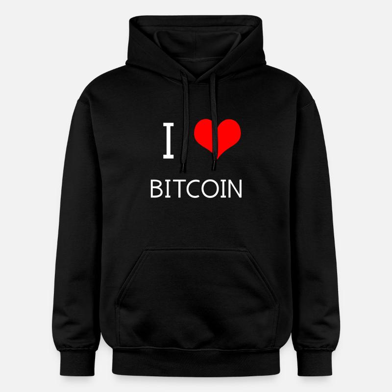 J'adore Bitcoin - Sweat à capuche Softstyle® Gildan Unisexe - noir