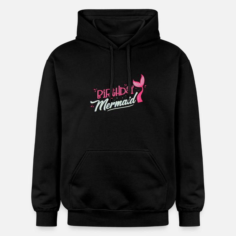 Cadeau de fête d'anniversaire sirène - Sweat à capuche Softstyle® Gildan Unisexe - noir