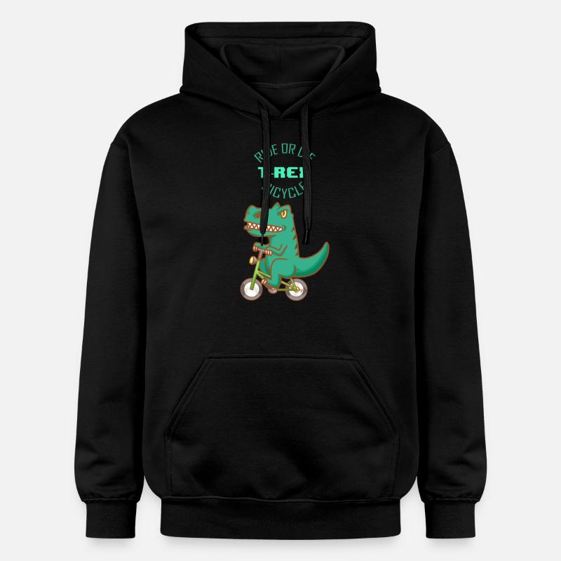 Strample oder sterbe - T-Rex Fahrrad - Gildan Unisex Softstyle® Midweight Hoodie - Schwarz