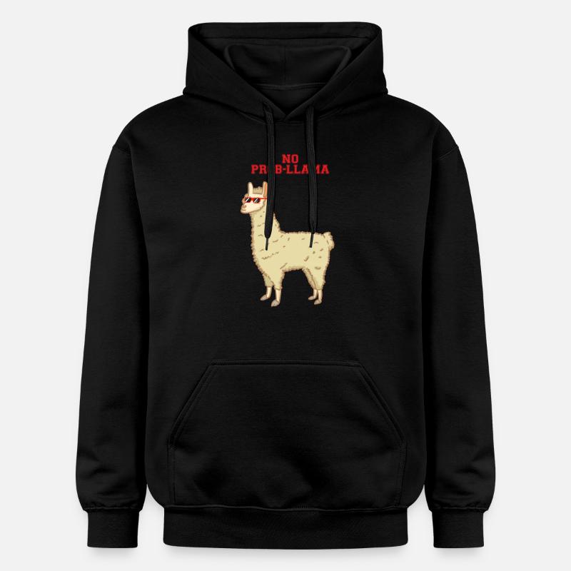 Kein Problem - no prob-llama - Lama - Gildan Unisex Softstyle® Midweight Hoodie - Schwarz