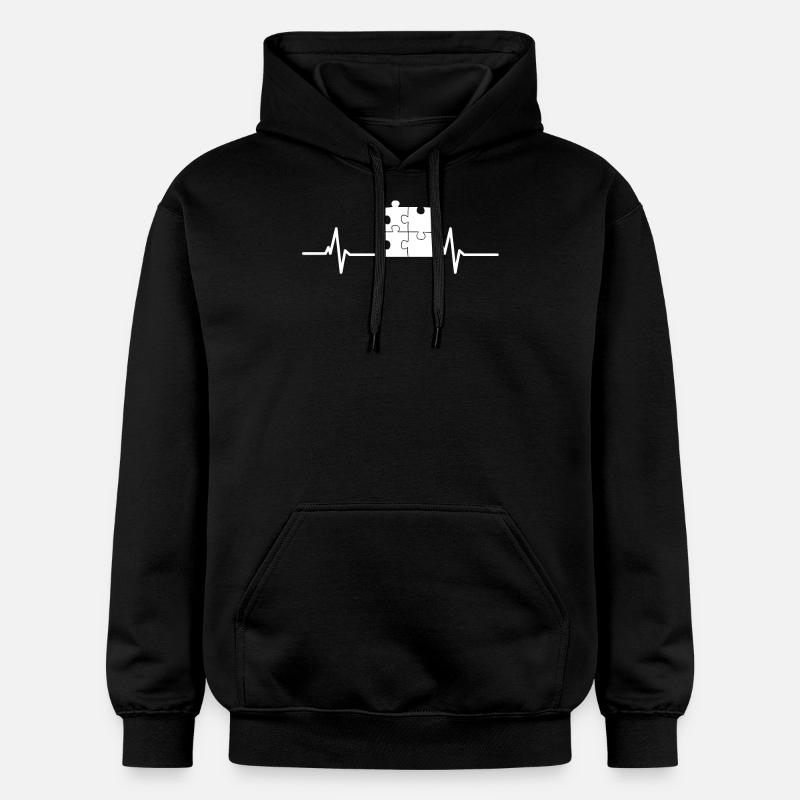 Puzzle - Puzzle - Puzzles - Heartbeat - Sweat à capuche Softstyle® Gildan Unisexe - noir