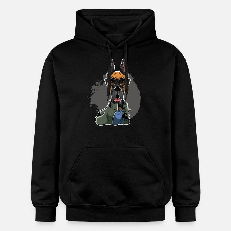 Great Dane - Deutsche Dogge - Gildan Unisex Softstyle® Midweight Hoodie - Schwarz