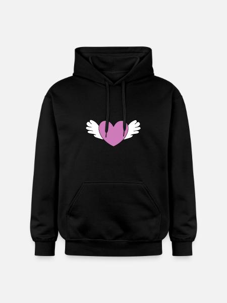 Valentine's Day Heart - Gildan Unisex Softstyle® Midweight Hoodie - black