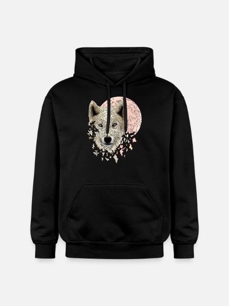 Wolf white - Gildan Unisex Softstyle® Midweight Hoodie - black