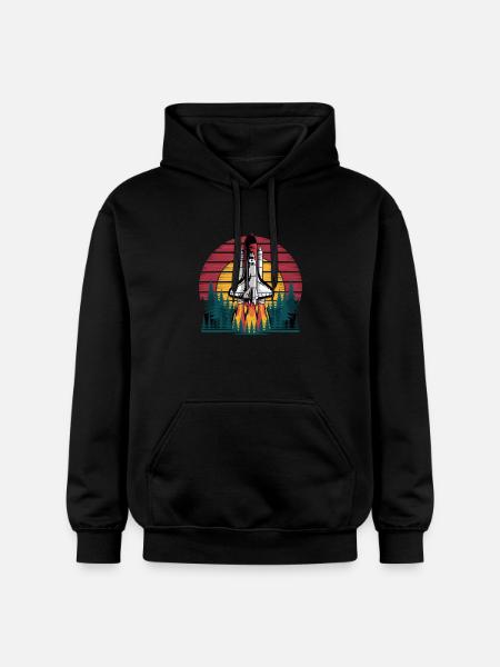 Rocket Space Science Adventure - Gildan Unisex Softstyle® Midweight Hoodie - black