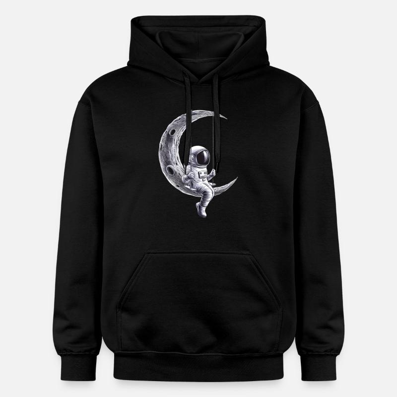 Moon Swing Astronaut Adventure - Gildan Unisex Softstyle® Midweight Hoodie - black
