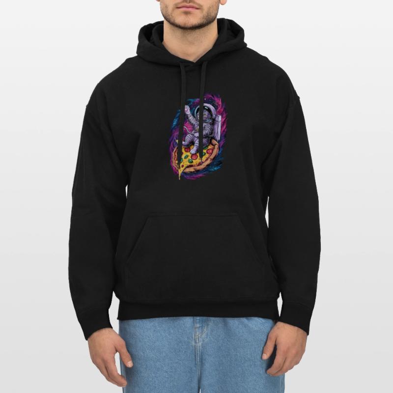 Chat de l’espace sur Pizza Galactic Journey Sweat à capuche Softstyle® Gildan Unisexe