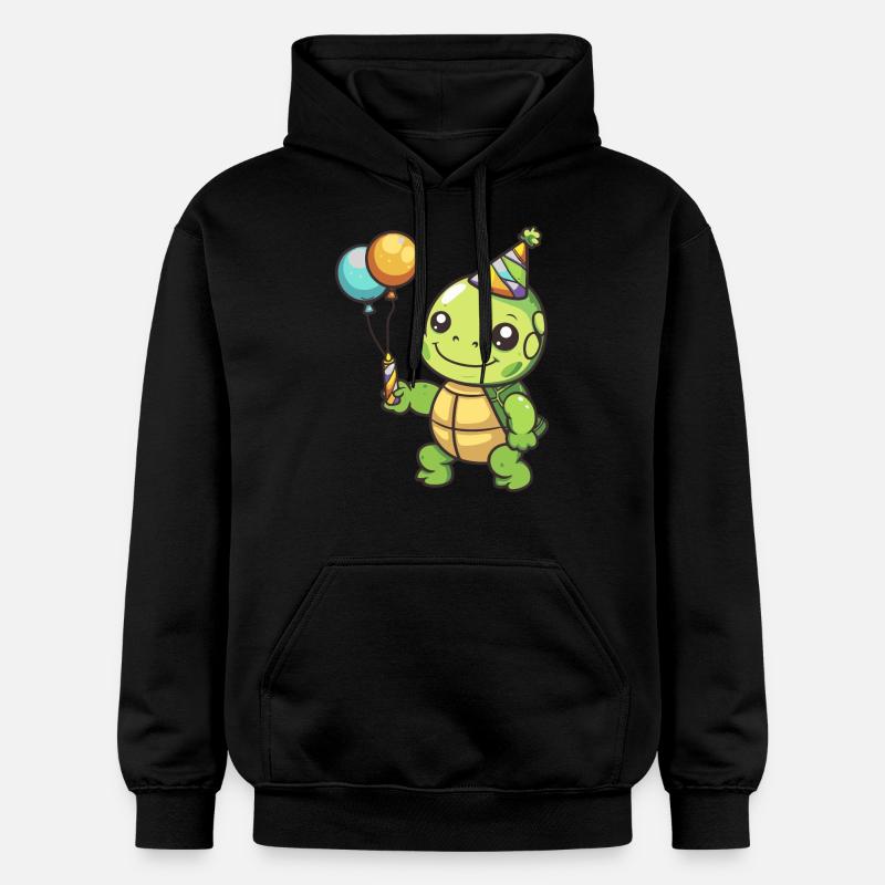 Turtle Birthday Comic - Gildan Unisex Softstyle® Midweight Hoodie - black