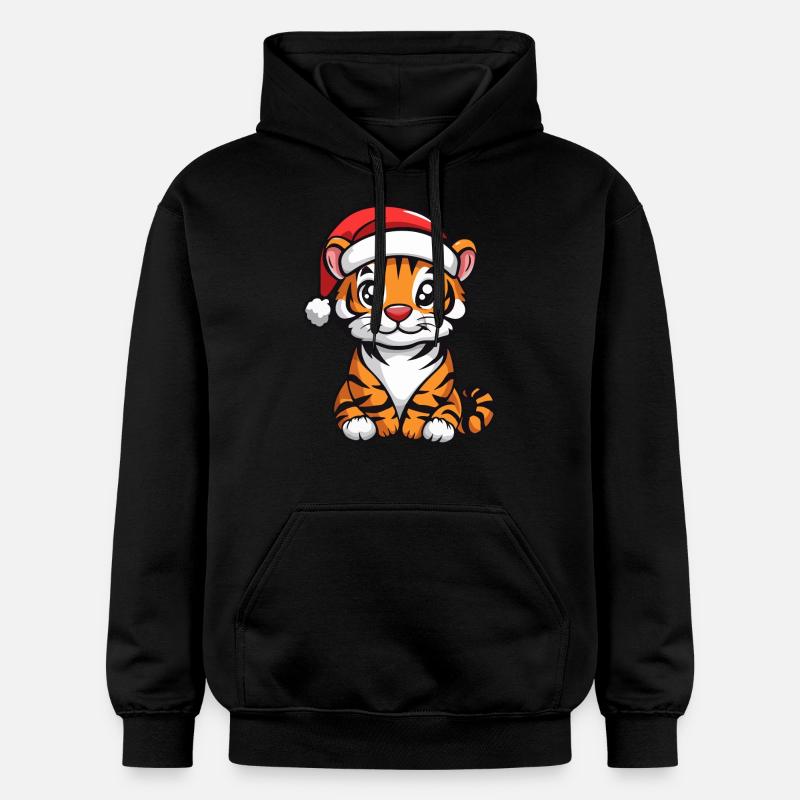 Tigre Noël Mignon - Sweat à capuche Softstyle® Gildan Unisexe - noir