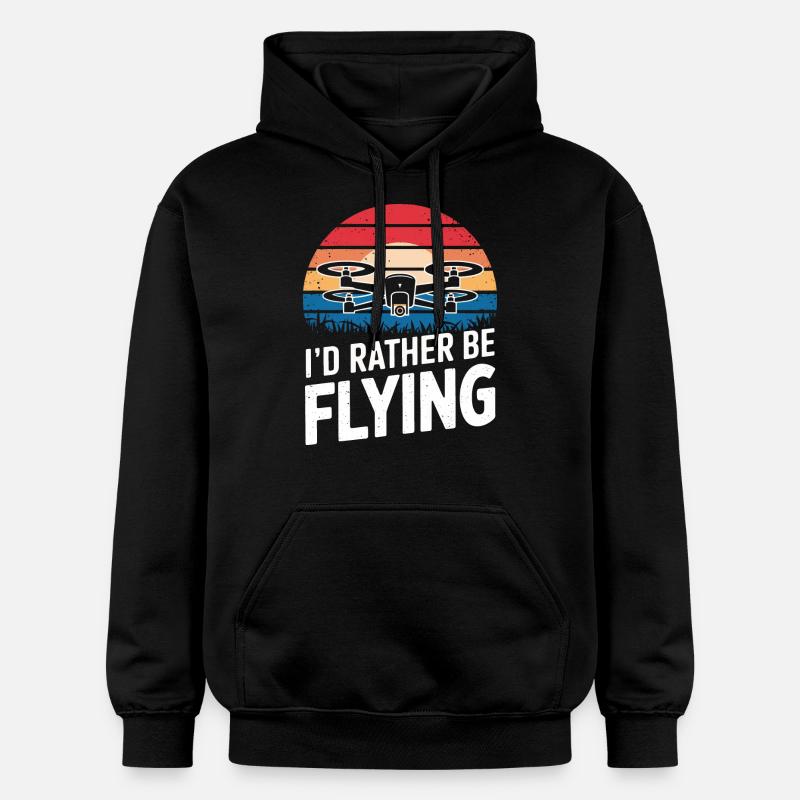 Dronen Pilot Quadrocopter Drone - Gildan Unisex Softstyle® Midweight Hoodie - Schwarz
