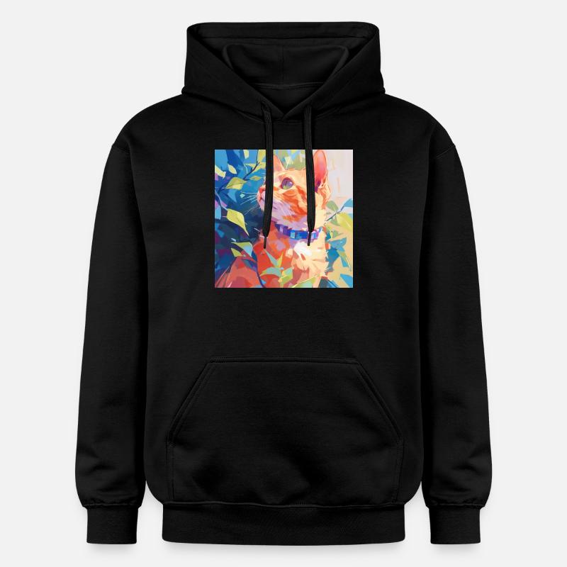 Chat, Motif De Chat - Sweat à capuche Softstyle® Gildan Unisexe - noir