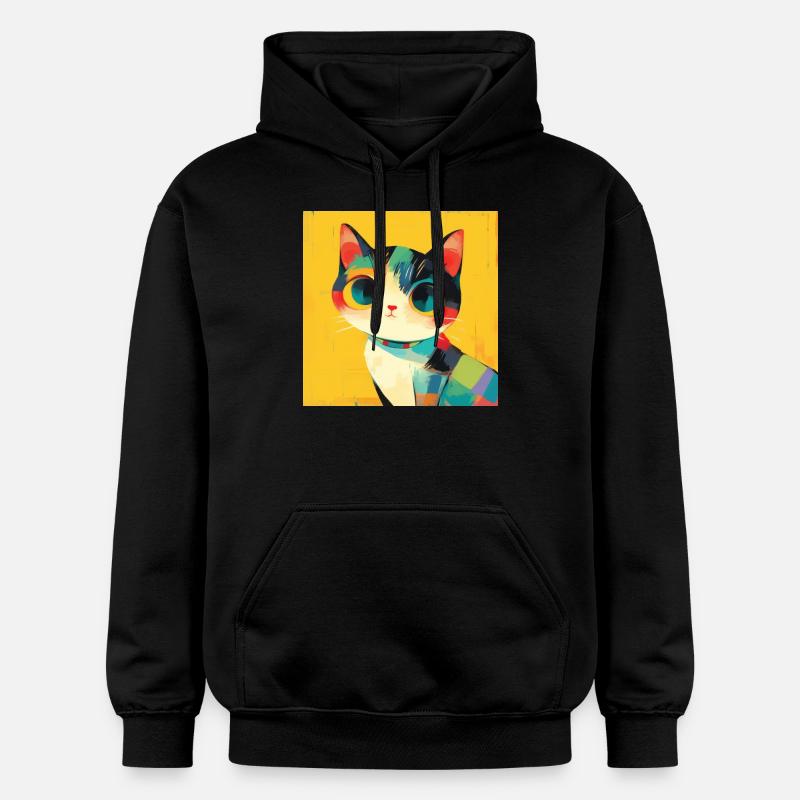 Chat, Motif De Chat - Sweat à capuche Softstyle® Gildan Unisexe - noir