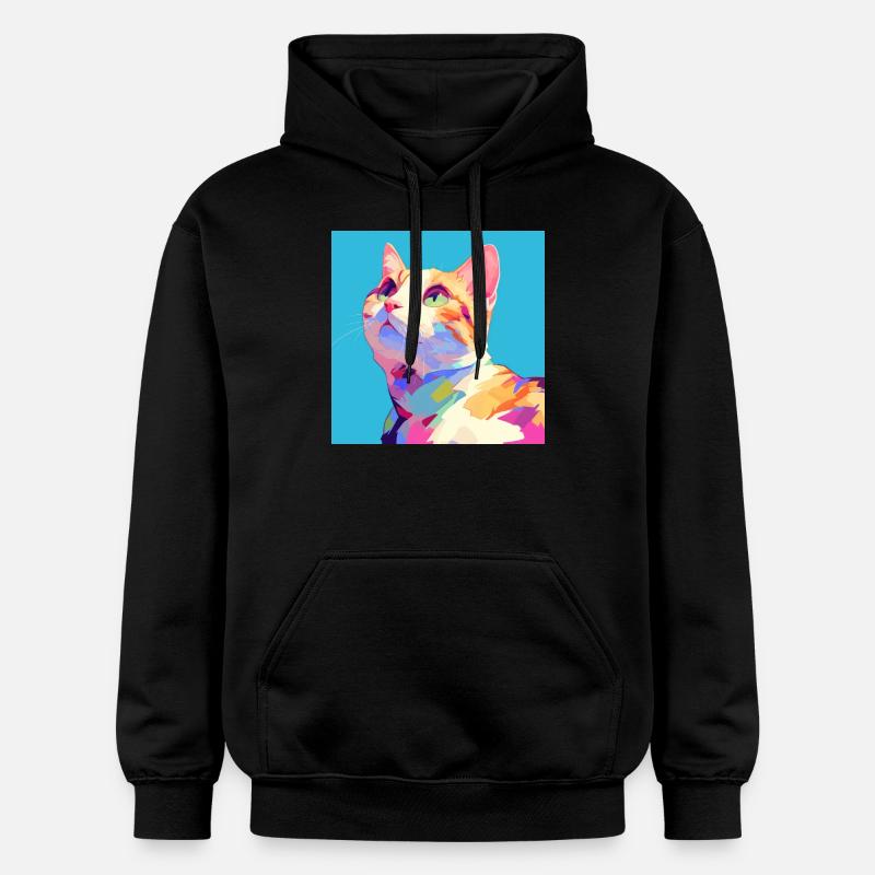 Chat, Motif De Chat - Sweat à capuche Softstyle® Gildan Unisexe - noir