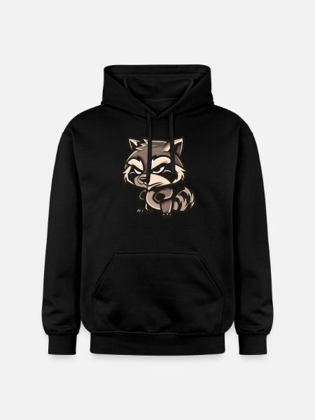 Raccoon Comic - Gildan Unisex Softstyle® Midweight Hoodie - black