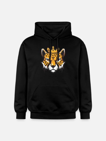 Gepard Kopf Krone - Gildan Unisex Softstyle® Midweight Hoodie - Schwarz