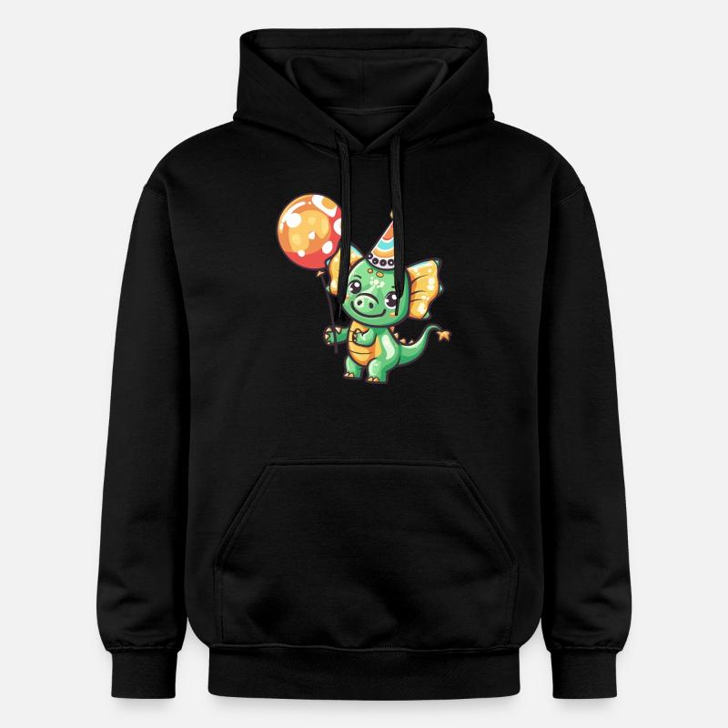 dinosaure tricératops anniversaire bébé - Sweat à capuche Softstyle® Gildan Unisexe - noir