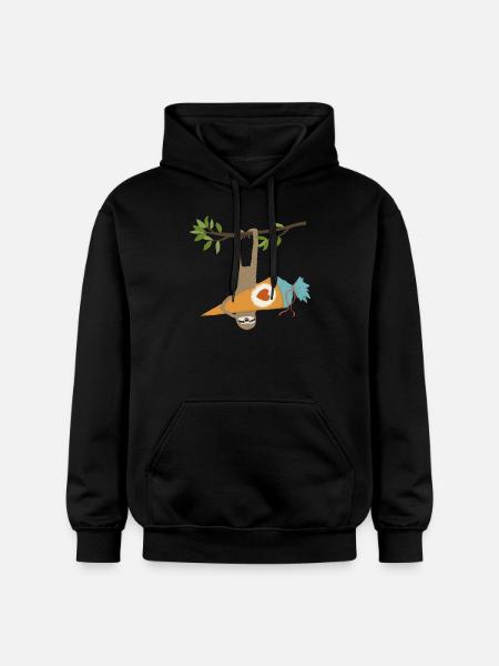 Faultier mit Schultüte - Gildan Unisex Softstyle® Midweight Hoodie - Schwarz