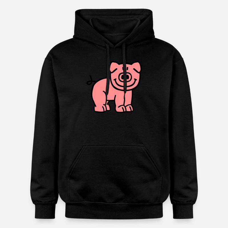 Cochon - Sweat à capuche Softstyle® Gildan Unisexe - noir