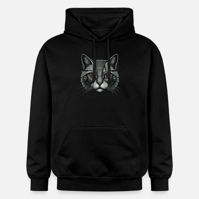 Robot cat - Sweat à capuche Softstyle® Gildan Unisexe - noir