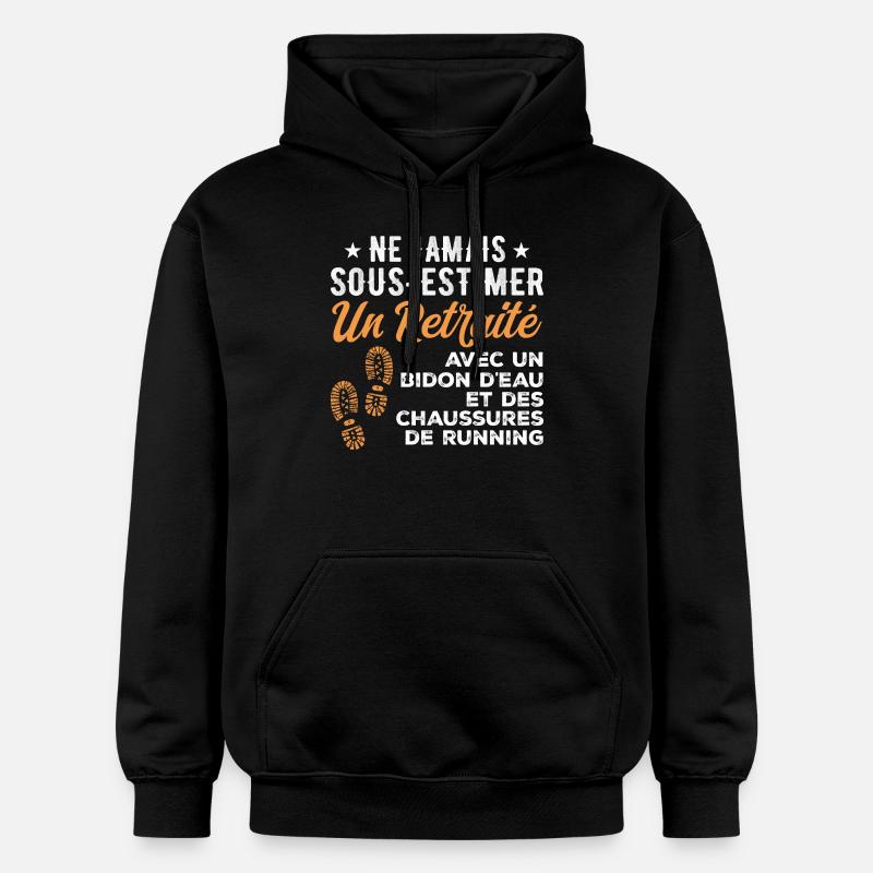 Humour Course à Pied Retraite - Sweat à capuche Softstyle® Gildan Unisexe - noir